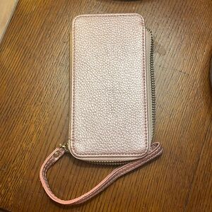 Pink phone wallet case for IPhone 6 with zipper